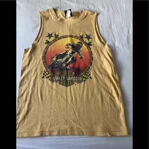 Harley Davidson cut off sleeve t shirt.